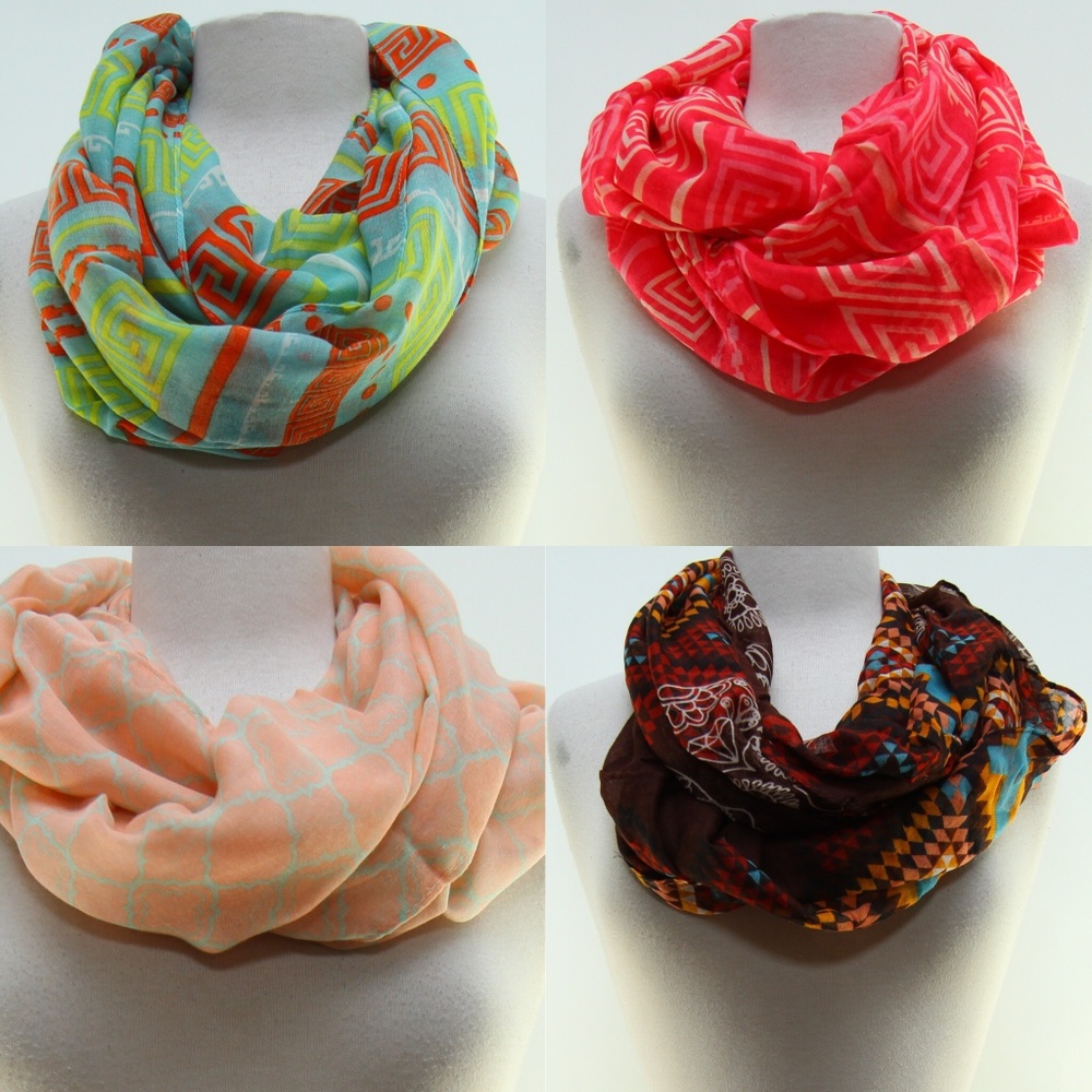 Pick 2 Oori Womens Infinity Designer Scarf